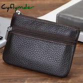 Cyflymder Leather 2 Zipper Coin Purse Wallet With Card Slots Coin Organizer Change Holder,Card Case Leather Zipper