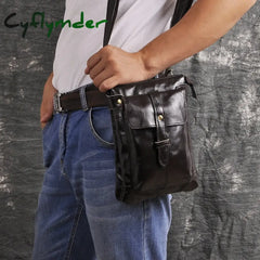 Cyflymder Leather Men Multifunction Designer Casual Mochila Shoulder Messenger Bag Fashion Belt