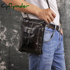 Cyflymder Leather Men Multifunction Designer Casual Mochila Shoulder Messenger Bag Fashion Belt