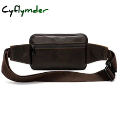 Cyflymder Leather Men Waist Pack Fashion Fanny Pack for Cell Phone Male Crazy Horse Leather Chest Bag Belt Bag Small