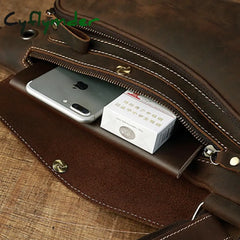 Cyflymder Leather Messenger Bag Personality Leisure Cowhide Chest Men’s Shoulder Trendy Leather