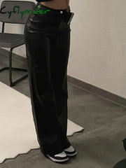 Cyflymder leather pants outfits winter Faux Leather Pants Stretch for Women’s High Waisted Bodycon Shiny Clubwear