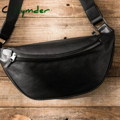 Cyflymder Leather Trend Men’s One-Shoulder Bag Head Leather Slant Simple Hundred With Chest Soft