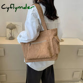 Cyflymder Leisure Corduroy Shoulder Bag New Simple And Versatile Women Tote Large Capacity Shopper
