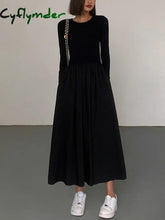 Cyflymder - Leisure Pockets Long Sleeve Dress Black / Xs Dresses
