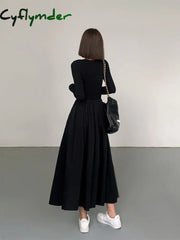 Cyflymder - Leisure Pockets Long Sleeve Dress Dresses