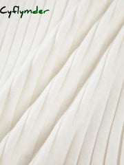 Cyflymder - Leisure Tied Rib Long Dress Sweater Dresses