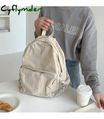 Cyflymder Leisure Trend Pink Zipper Women Backpack Fashion Nylon Fabric College Students For Causal