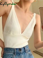 Cyflymder - Leisure V-Neck Ribbed Cami Top Tank Tops & Camis