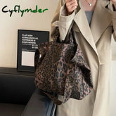 Cyflymder Leopard Design Korean Fashion Big Crossbody Bags for Women Travel Handbag Lady Shopper Shopping Shoulder Bag