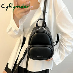 Cyflymder Light Green Pu Fabric Women’s Backpack Korean Fashion Mini Multifunctional Shoulder Bag