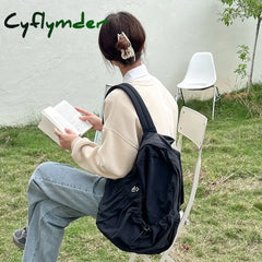 Cyflymder Lightweight Nylon Women’s Bag Youth Zipper Backpack Middle Korean Preppy Style Ladies