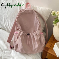 Cyflymder Lightweight Nylon Women’s Bag Youth Zipper Backpack Middle Korean Preppy Style Ladies