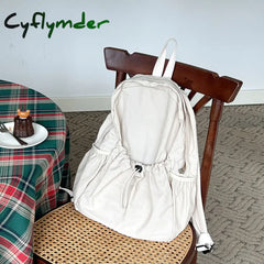 Cyflymder Lightweight Nylon Women’s Bag Youth Zipper Backpack Middle Korean Preppy Style Ladies