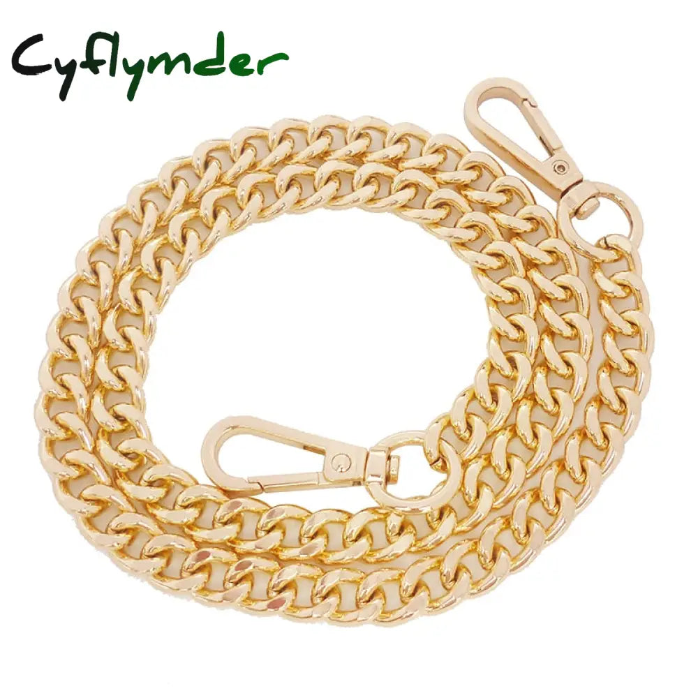 Cyflymder Long 105Cm Metal Purse Chain Strap Handle Replacement For Handbag Shoulder Bag Gold Color