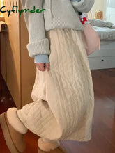 Cyflymder long skirt outfit winter Corduroy Quilted Long Skirts Women Cotton Padded Maxi Skirt Harajuku Winter Warm