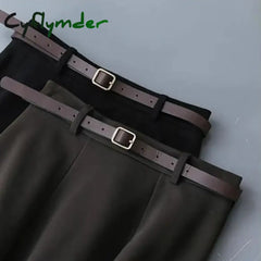 Cyflymder long skirt outfit winter Vintage Belt Woolen Midi Skirt Women Black Pleated Skirts Fall Winter Ladies Korean