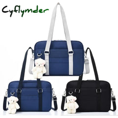 Cyflymder Lovely Japanese School Students Bags Jk Bag With Bear Widget Briefcase Bookbag Girly Girl