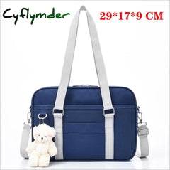 Cyflymder Lovely Japanese School Students Bags Jk Bag With Bear Widget Briefcase Bookbag Girly Girl