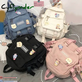 Cyflymder Lovely Multifunctional Backpack Teenage Girl Ring Buckle Portable Travel Bag Female Small