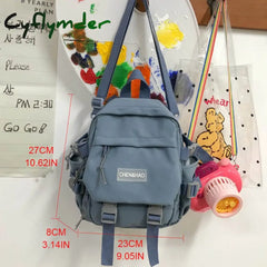 Cyflymder Lovely Multifunctional Backpack Teenage Girl Ring Buckle Portable Travel Bag Female Small