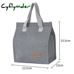Cyflymder Lunch Bag Thermal Insulation Box Storage Handbag Solid Color Multifunctional Kid School