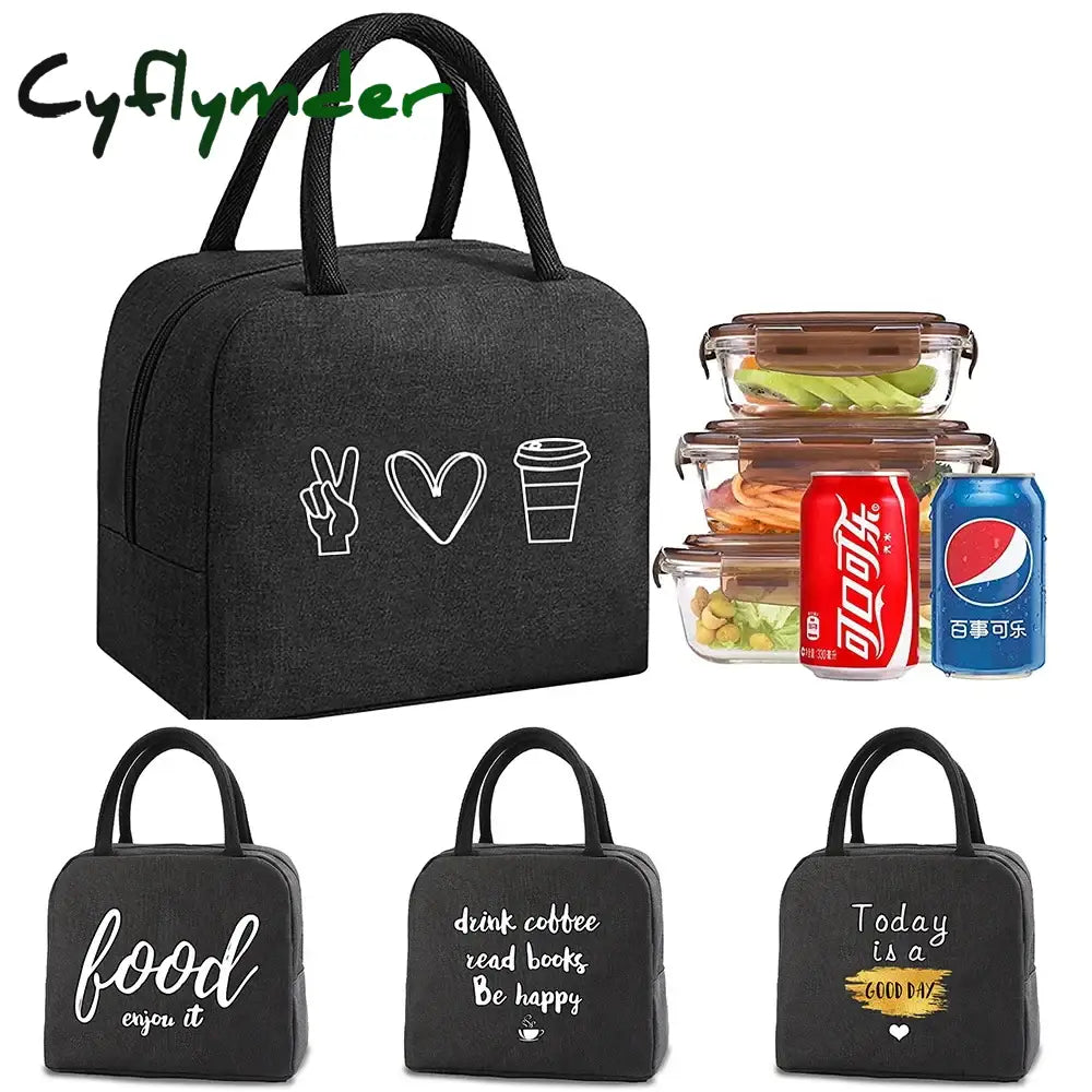 Cyflymder Lunch Carry Bag Insulated Thermal Portable Bags For Women Children School Trip Lunch