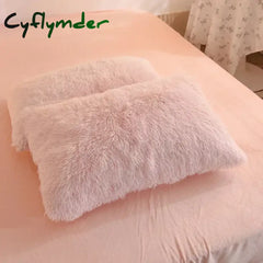 Cyflymder Luxury Autumn Winter Warm Pink Bedding Set Plush Kawaii Mink Velvet Queen Duvet Cover Set with Sheets Single