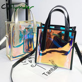 Cyflymder Luxury Band Women Pvc Shoulder Bag Fashion Transparent Clear Handbag Messenger Bags Jelly