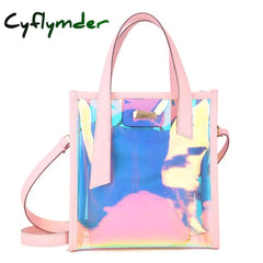 Cyflymder Luxury Band Women Pvc Shoulder Bag Fashion Transparent Clear Handbag Messenger Bags Jelly