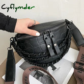 Cyflymder Luxury Chain Waist Bag Phone Pack And Purse For Women Belt Bags Stone Pattern Female