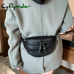 Cyflymder Luxury Chain Waist Bag Phone Pack And Purse For Women Belt Bags Stone Pattern Female