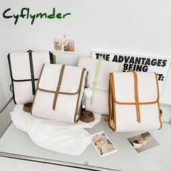 Cyflymder Luxury Designer Leather Women’s Backpack Large Capacity Travel Rucksack School For