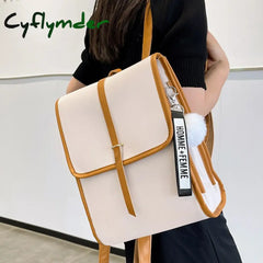 Cyflymder Luxury Designer Leather Women’s Backpack Large Capacity Travel Rucksack School For