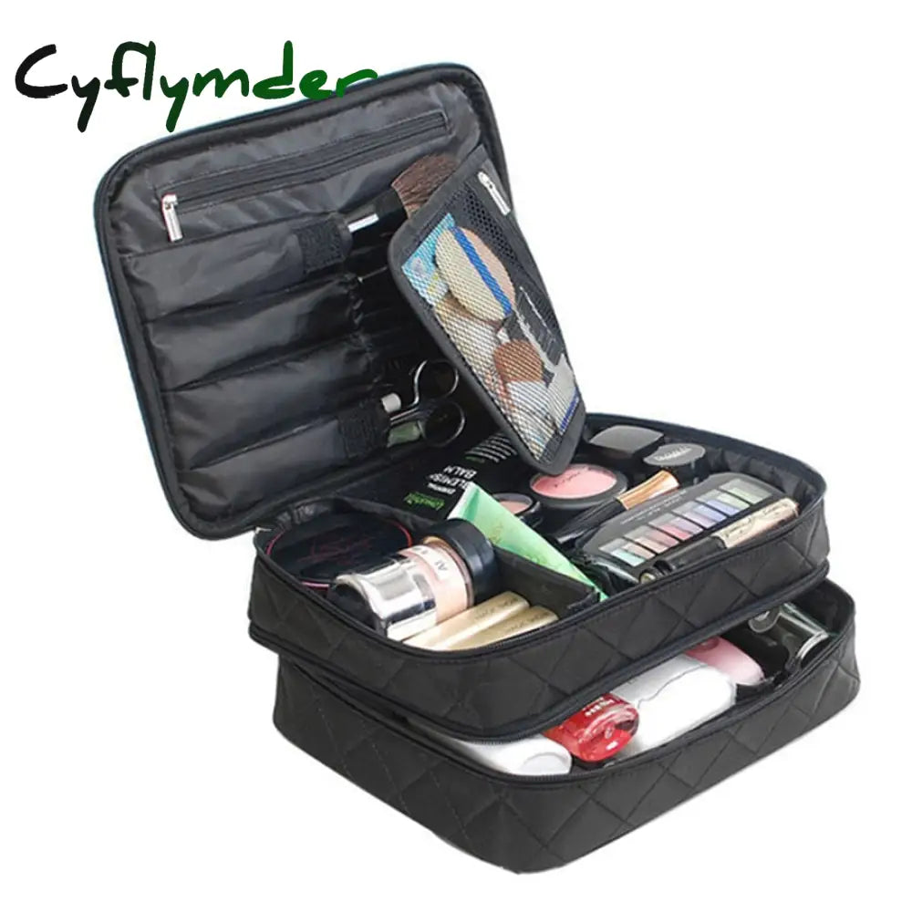 Cyflymder Luxury Designer Women’s Toiletry Cosmetic Bag Double Waterproof Beautician Make Up Bags