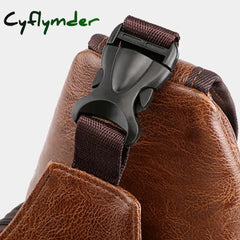 Cyflymder Luxury Fashion Messenger Bag Leather Men Chest Bag Vintage Crossbody Shoulder Bag Men’s Business Sling Bags