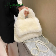 Cyflymder Luxury Faux Fur Handbag Brand Designer Bag Soft Plush Shoulder Small Fluffy Bolsa