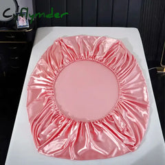 Cyflymder Luxury Fitted Sheet High-End Solid Color Mattress Cover With Elastic Band Bedsheet Single Double Queen King