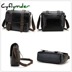 Cyflymder Luxury Men Bag Leather Messenger Bags Cross Body Business Pu Casual Document Single