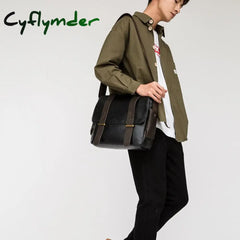 Cyflymder Luxury Men Bag Leather Messenger Bags Cross Body Business Pu Casual Document Single