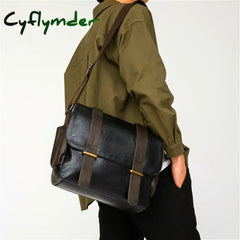 Cyflymder Luxury Men Bag Leather Messenger Bags Cross Body Business Pu Casual Document Single