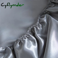 Cyflymder Luxury Satin Fitted Sheet High-End Solid Color Mattress Cover With Elastic Band Bedsheet 140x200 200x220 Fit