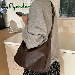 Cyflymder Maillard Retro Shoulder Bag Women New Trendy South Korean Tote Bag All-Match Large Capacity Shoulder Bag