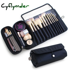 Cyflymder Makeup Bag Womens Cosmetic Brush Travel Organizer Brushes Fold Tools Rolling Bags