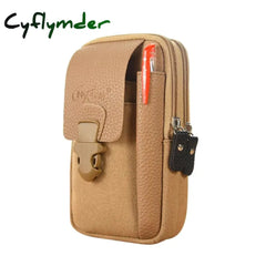 Cyflymder Male Casual Zipper Men Waist Bags Small Solid Color Card Holder 4 Inch Phone Packs Belt