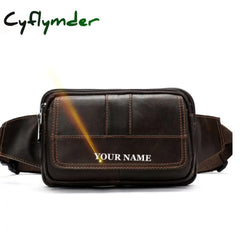 Cyflymder Male Fanny Pack Men’s Waist Bag Genuine Leather Belt Pouch Hip Bags Sport Phone Money