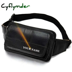 Cyflymder Male Fanny Pack Men’s Waist Bag Genuine Leather Belt Pouch Hip Bags Sport Phone Money