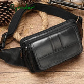 Cyflymder Male Fanny Pack Men’s Waist Bag Genuine Leather Belt Pouch Hip Bags Sport Phone Money