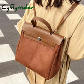 Cyflymder Matte Pu Leather Women Backpacks Large Multifunctional Female Shoulder Bag Student
