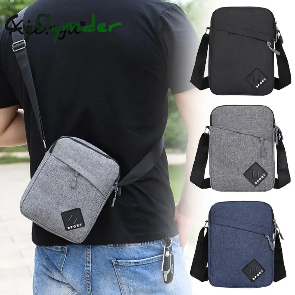 Cyflymder Men Messenger Bags Canvas Shoulder Bag Mens Simple Waterproof Crossbody Travel Mini